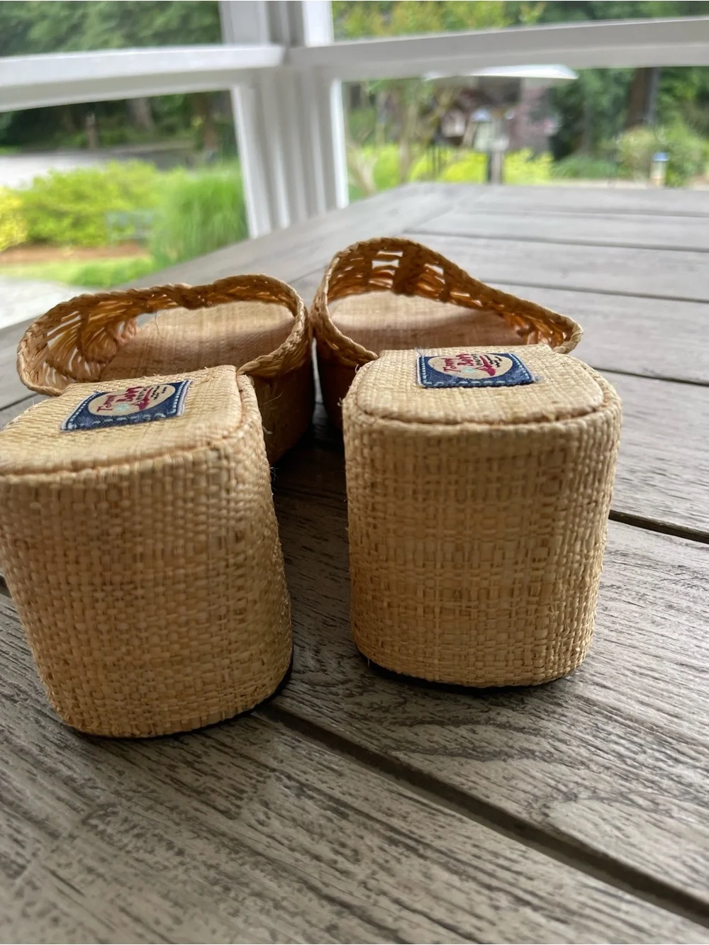 Tommy Bahama Pineapple Wedge Woven Platform Slide Sandals in Natural Size 8